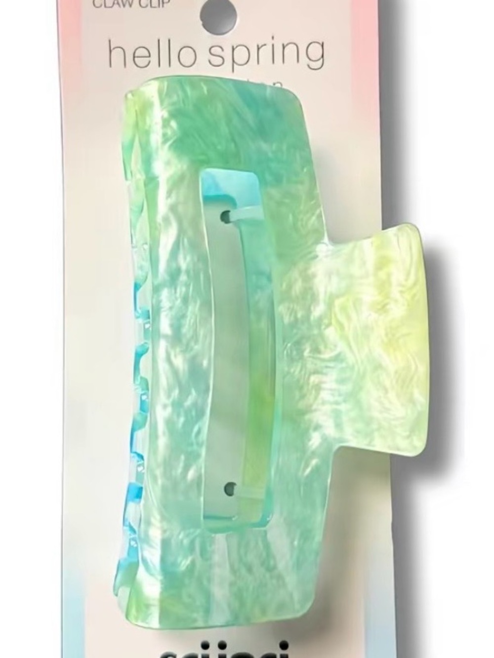 hello spring Green Marble Claw Hair Clip